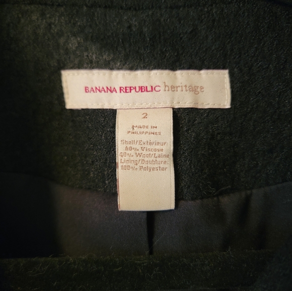 Like New Wool Banana Republic Heritage Cardigan Blazer Cropped Size 2 - Picture 3 of 3